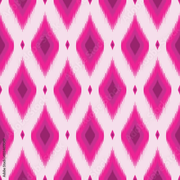 Fototapeta pink ikat seamless pattern