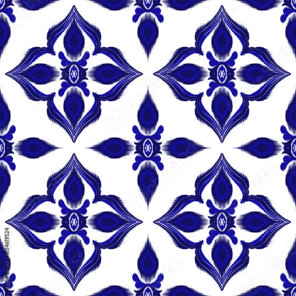 Fototapeta Ikat seamless pattern