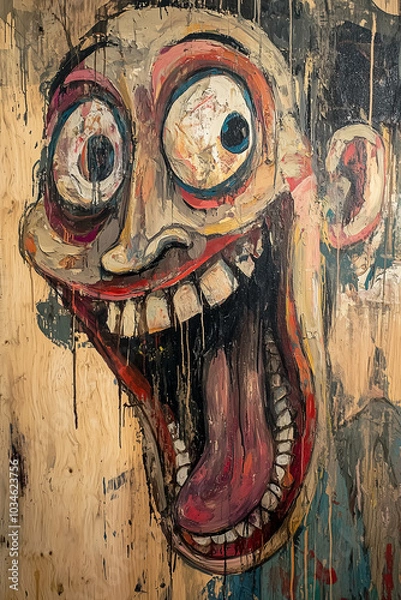 Fototapeta illustration of a laughing clown