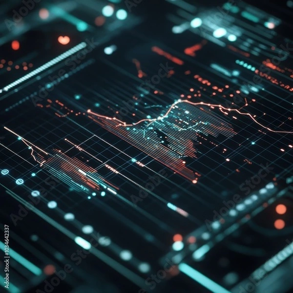 Fototapeta Global Network Data Flow 