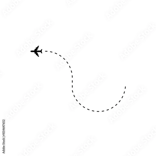 Fototapeta Line route airplane vector