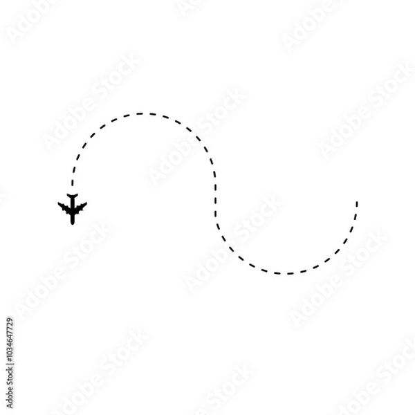 Fototapeta Line route airplane vector