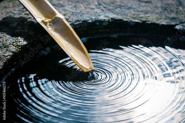 Obraz つくばい,日本庭園