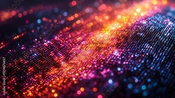 Fototapeta Holographic Card Close-Up with Colorful Surface Texture