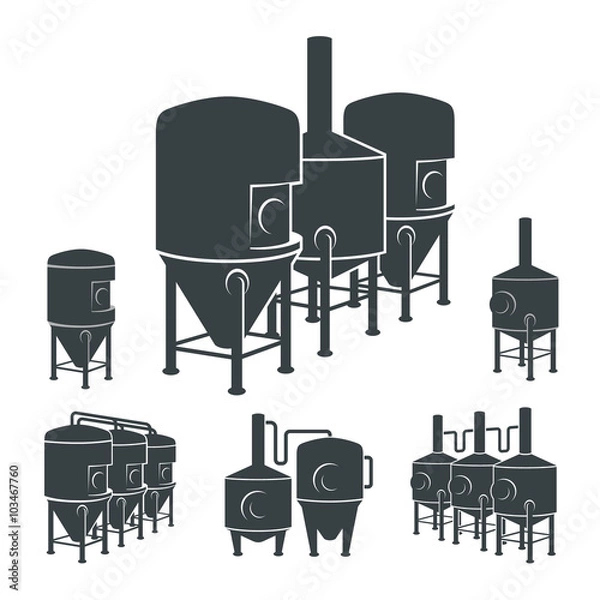 Obraz Set - beer brewery elements, icons, logos. Vector