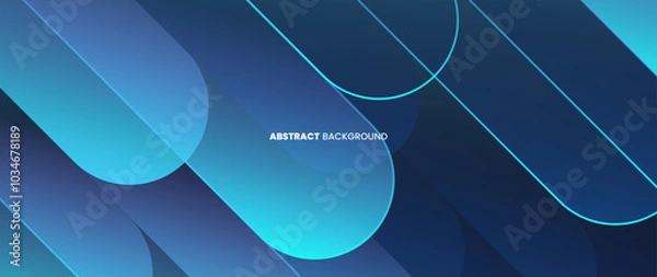 Fototapeta Abstract blue background with clashing slanted patterns. Futuristic design of geometric shapes. Vector illustration.	