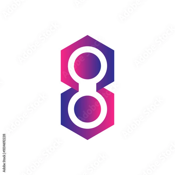 Fototapeta Monogram 8. Number 8. Number 8 design logo. Monogram letter mark 8 logo design. Monogram design vector logo. Monogram number 8 logo design. Simple number 8 monogram. Monogram 8 design logo. 