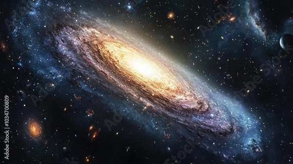 Fototapeta Fantasy background featuring a captivating galaxy collection