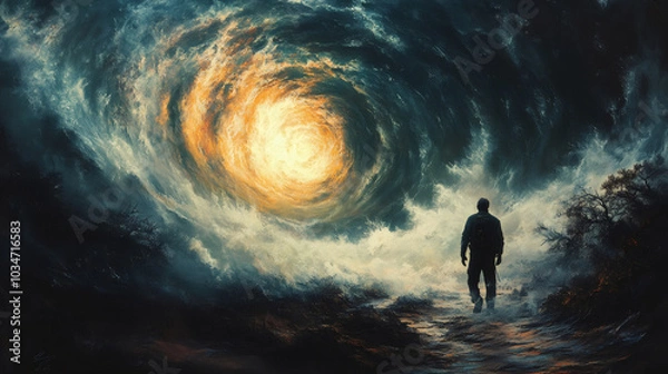 Fototapeta Confronting the Whirling Abyss of Nature’s Fury Unleashed