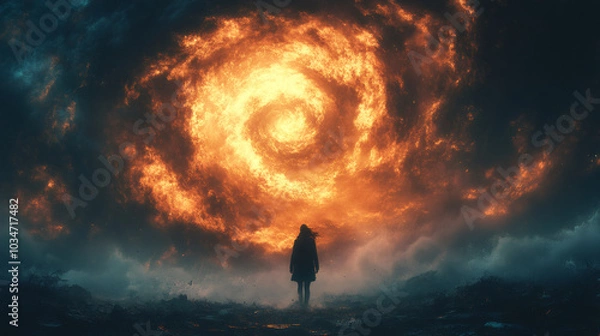 Fototapeta Confronting the Whirling Abyss of Nature’s Fury Unleashed