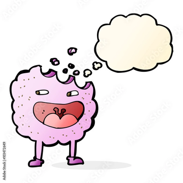Fototapeta cookie cartoon character with thought bubble