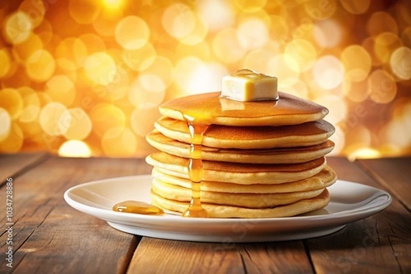 Fototapeta Delightful Pancakes: A Visual Feast with a Touch of Vibrancy
