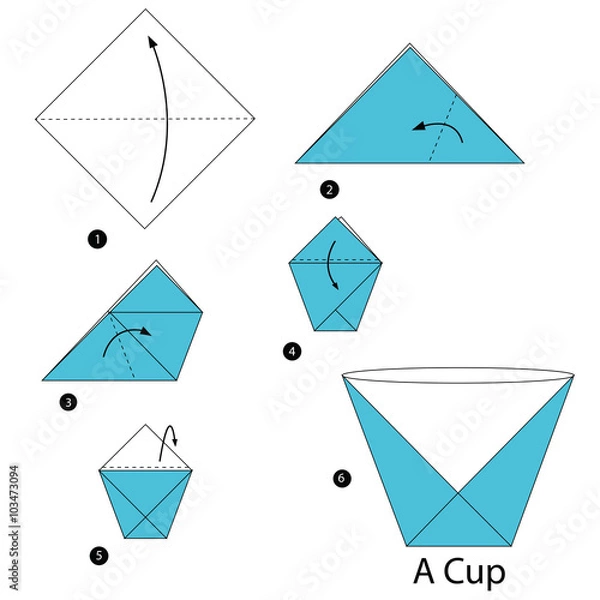 Fototapeta step by step instructions how to make origami A Cup.