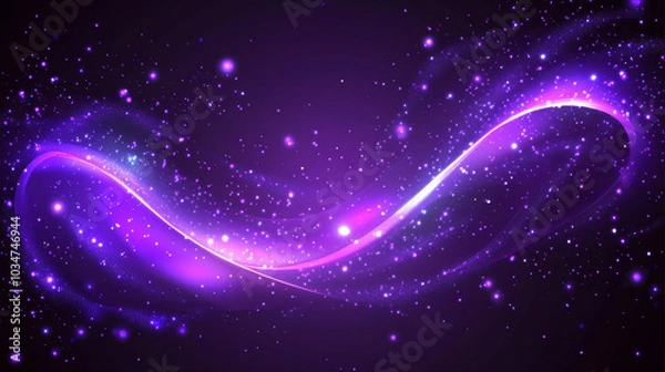 Fototapeta Abstract Neon Purple Wave Background Futuristic and Fluid Design