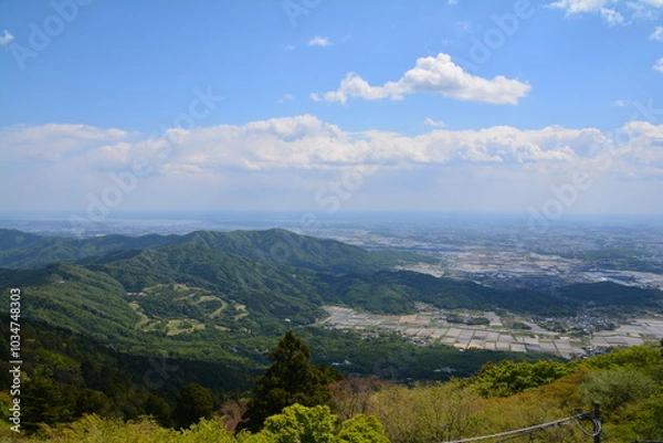 Obraz 筑波山・コマ展望台から眺める関東平野