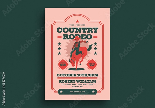 Obraz Retro Country Rodeo Event Flyer