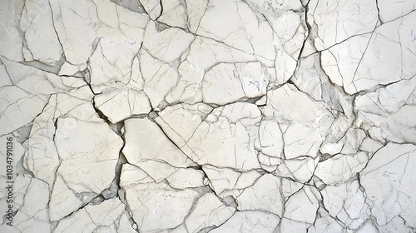 Fototapeta Cracked Marble Surface with Intricate Veining Patterns