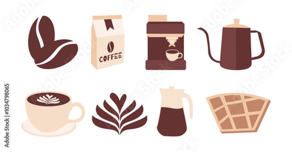 Obraz Cafe themed flat design. coffee and cup