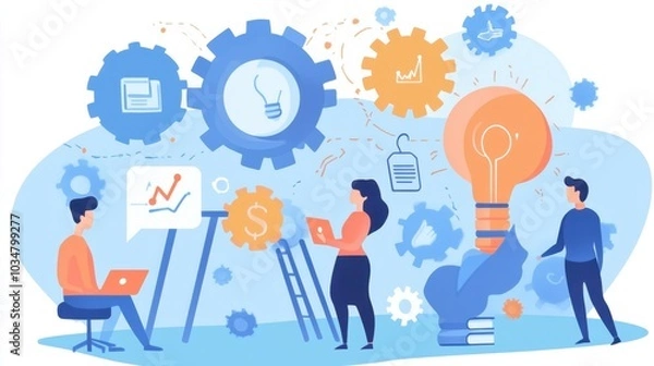 Fototapeta Teamwork and Innovation in Business Concepts