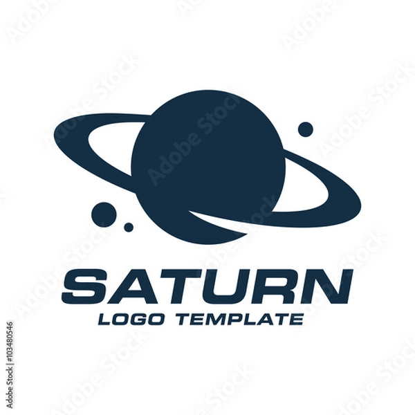 Fototapeta Prosty płaski szablon logo Saturn