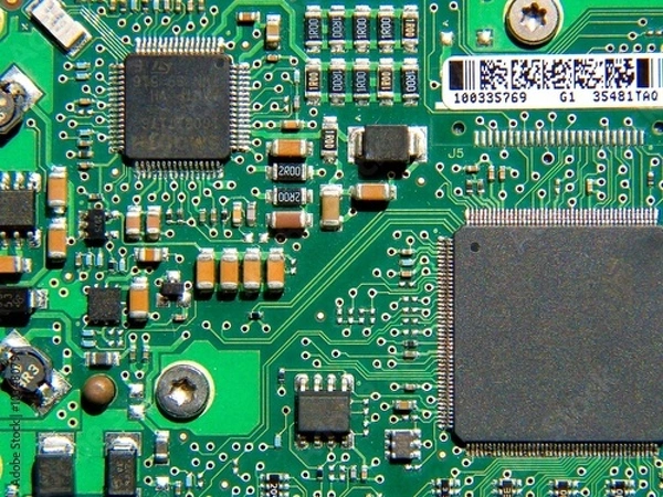 Fototapeta Printed circuit board on a hard disk