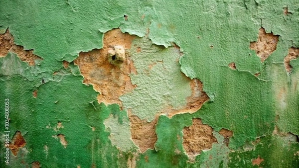 Fototapeta A Textured Wall Reveals Layers of Time and Weathering, Showcasing the Beauty of Impermanence and the Gradual Unveiling of Underlying Structure