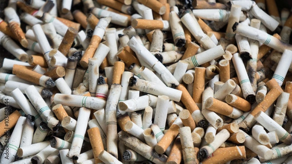 Obraz Cigarette butt in ashtray.