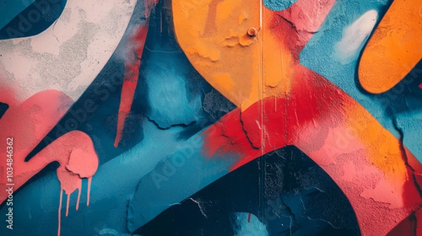Fototapeta Abstract Graffiti Art Colorful Spray Paint Background Texture