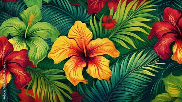 Fototapeta pattern with colorful flowers