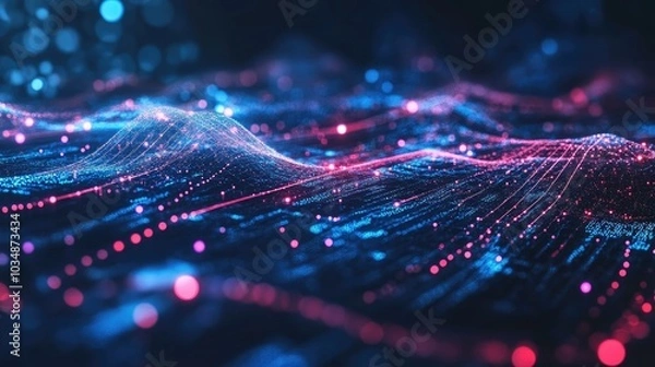 Fototapeta Luxury technology backdrop representing concepts of light speed data transmission artificial intelligence financial elements internet connections big data metadata metaverse human nerves and compu