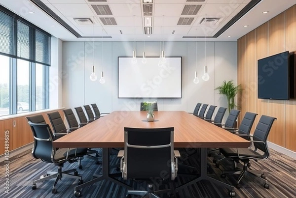 Fototapeta Automated sprayers in conference rooms that release disinfectant