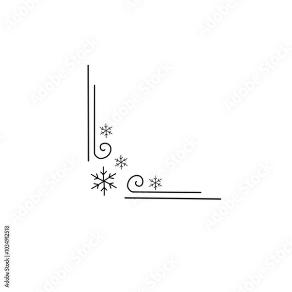 Fototapeta snowflake corner border