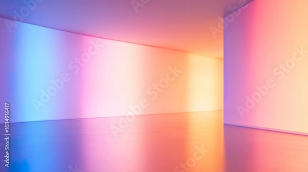 Fototapeta Empty room Abstract neon light fluorescent Neon Lights glow studio background for product presentation