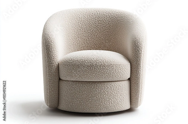 Fototapeta a barrel chair with a curved backrest and plush fabric upholstery
