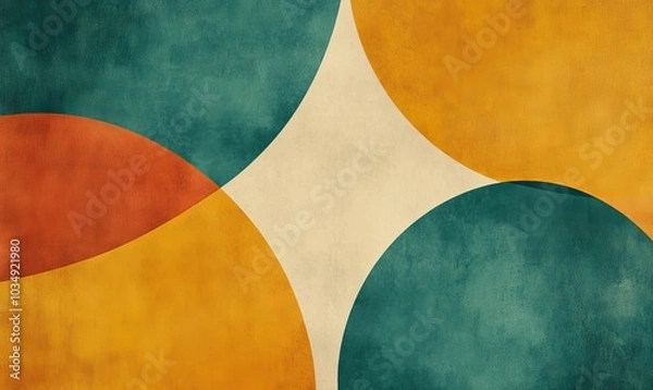 Fototapeta Abstract geometric pattern in warm colors.