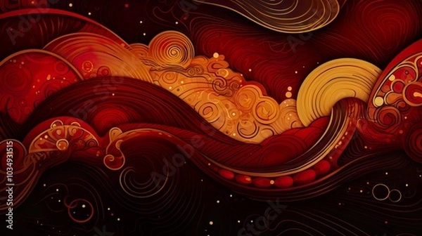 Obraz Chinese traditional Background design with abstract pattern in red Background Chinese red textured pattern