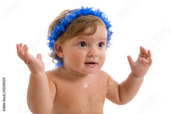 Fototapeta Portrait of Happy baby with open arms .