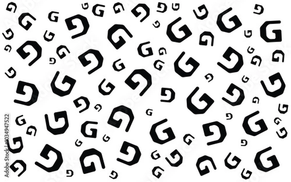 Obraz Alphabet Memphis Pattern Abstract Element Background with Black and white colors