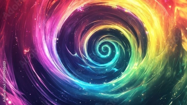 Fototapeta Abstract Spiral of Colors in Space