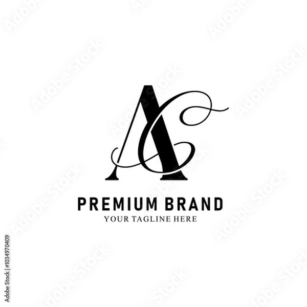 Obraz Modern Creative AC Logo Design. icon initial Based Monogram and Letters in Luxury vector