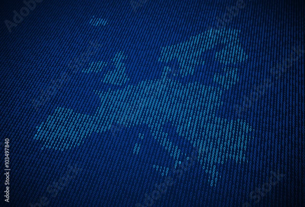 Fototapeta European Union binary code