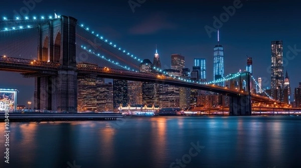 Obraz Brooklyn Bridge Night Lights