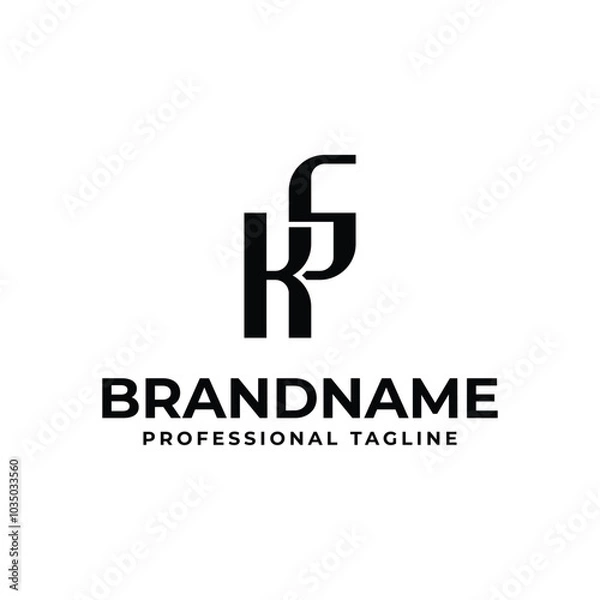 Fototapeta Letters KS Monogram Logo, suitable for any business with SK or KS initials