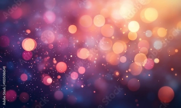 Fototapeta Blurred background with pink and gold bokeh.