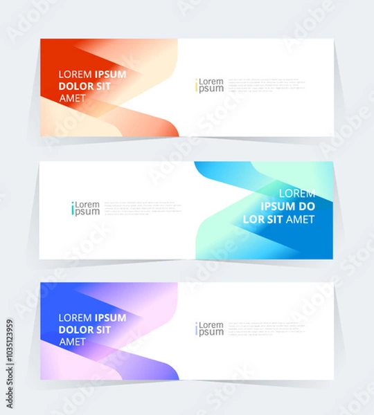 Fototapeta Geometric banner design with Vector presentation template.
