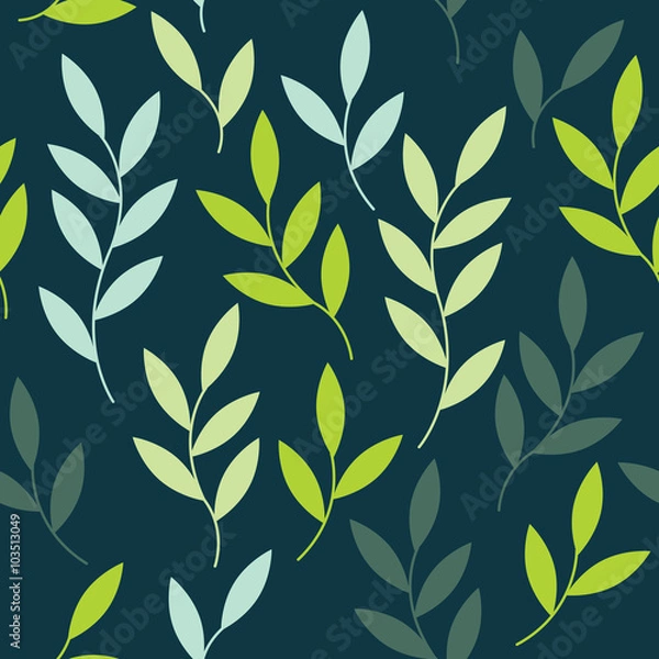 Fototapeta Vector seamless pattern with leaves.