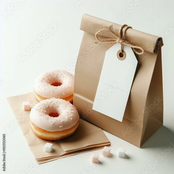 Obraz Packaged Donuts with Paper Bag