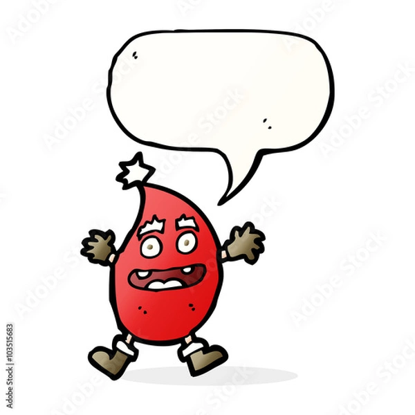 Obraz cartoon funny christmas creature with speech bubble