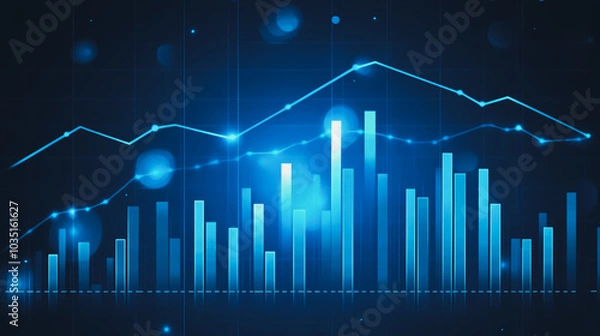 Fototapeta Abstract business  and charts and graphs with statistics to innovative analyze business potential and forecast future development of companies growth.