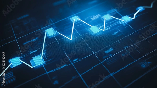 Fototapeta Abstract business  and charts and graphs with statistics to innovative analyze business potential and forecast future development of companies growth.